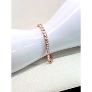 Women's new rose gold 925 Sterling Silver 7in. Tennis Bracelet W/ CZ stones